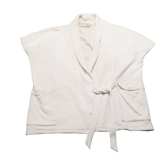 Eileen Fisher Other - Eileen Fisher Drape Neck Wrap Women's Size XXS/XS Cream Kimono Jacket Side Tie
